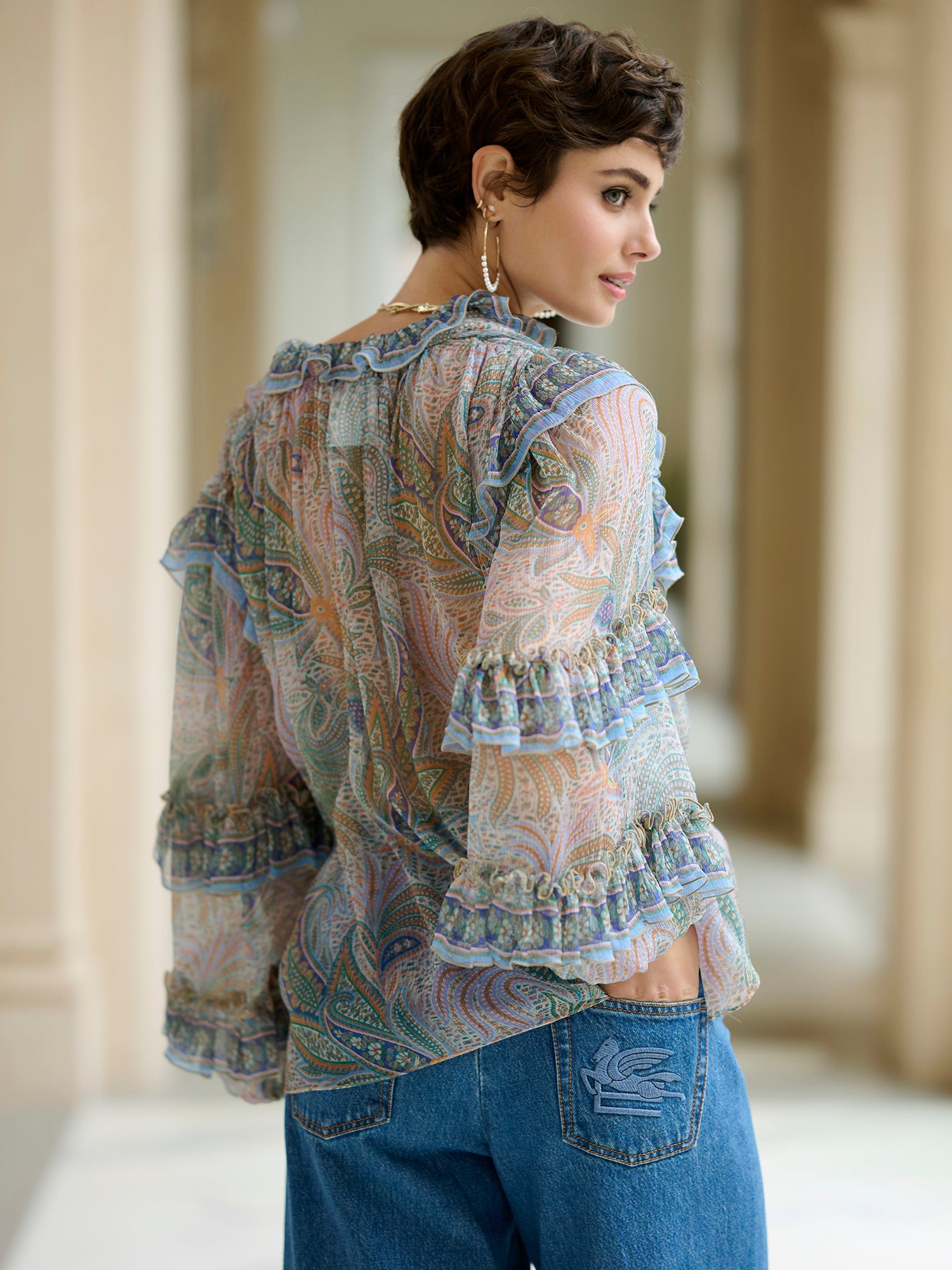 Orella Ruffle Silk Blouse – Gorsuch