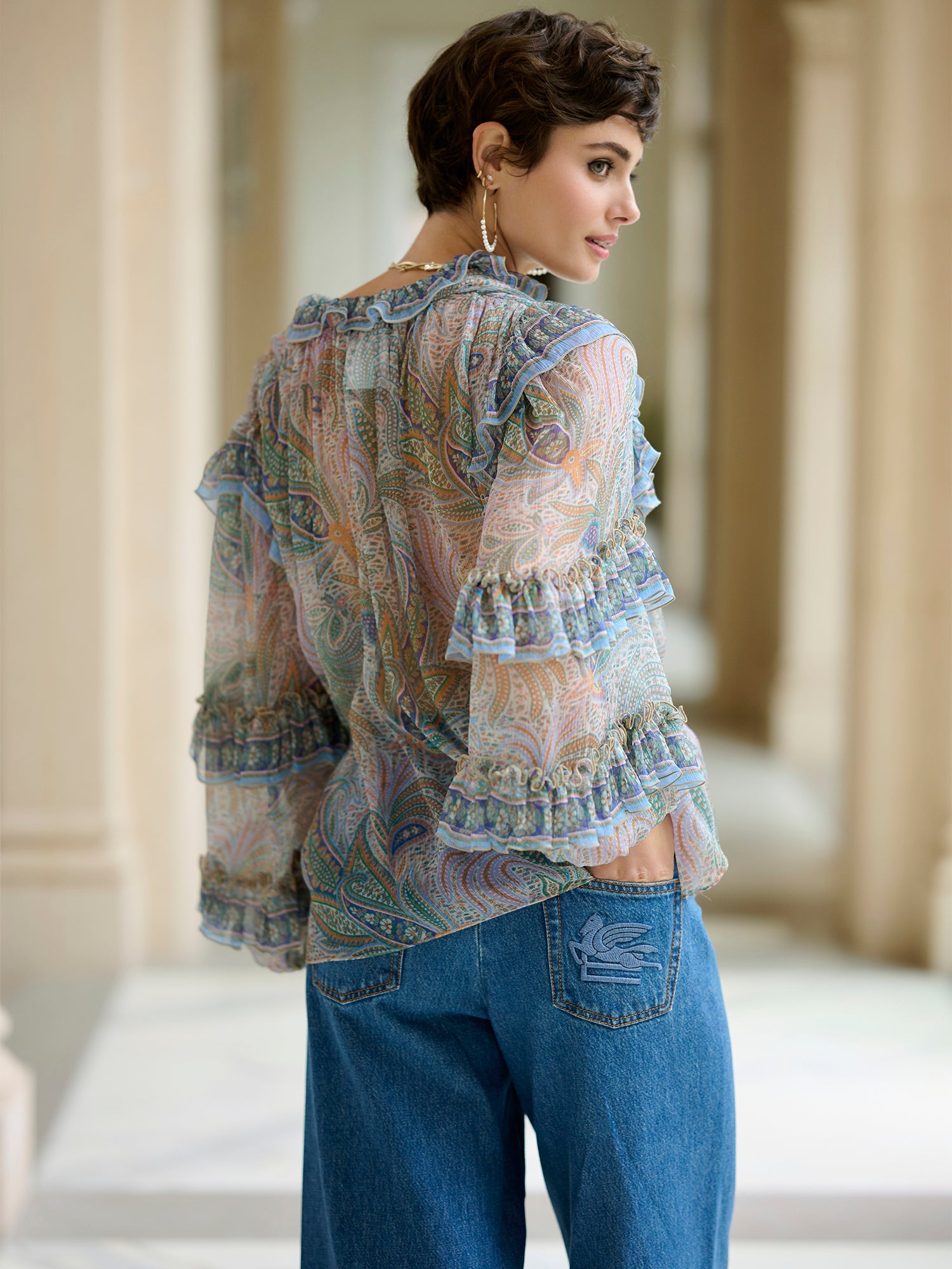 Orella Ruffle Silk Blouse – Gorsuch