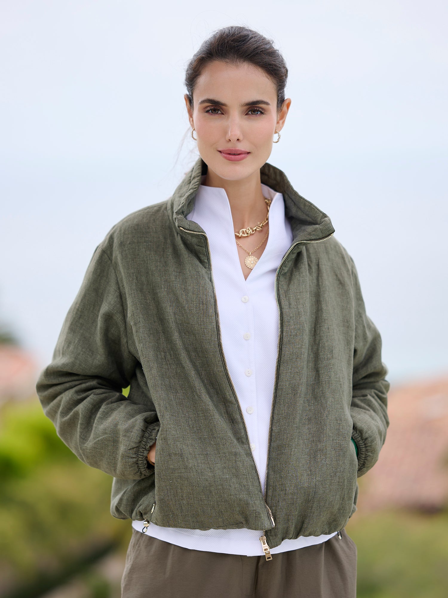 Emma Linen Bomber Jacket – Gorsuch