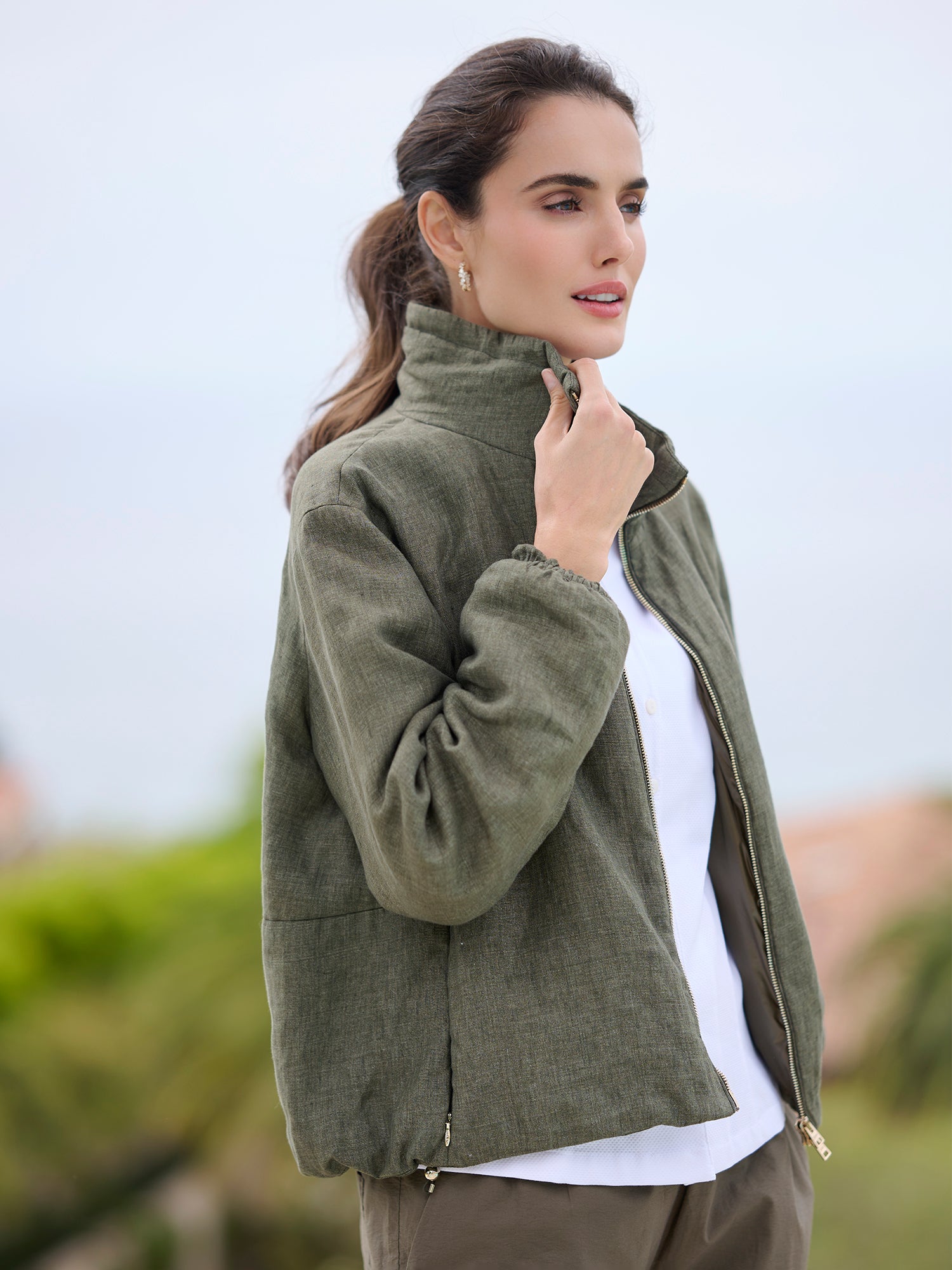 Emma Linen Bomber Jacket – Gorsuch