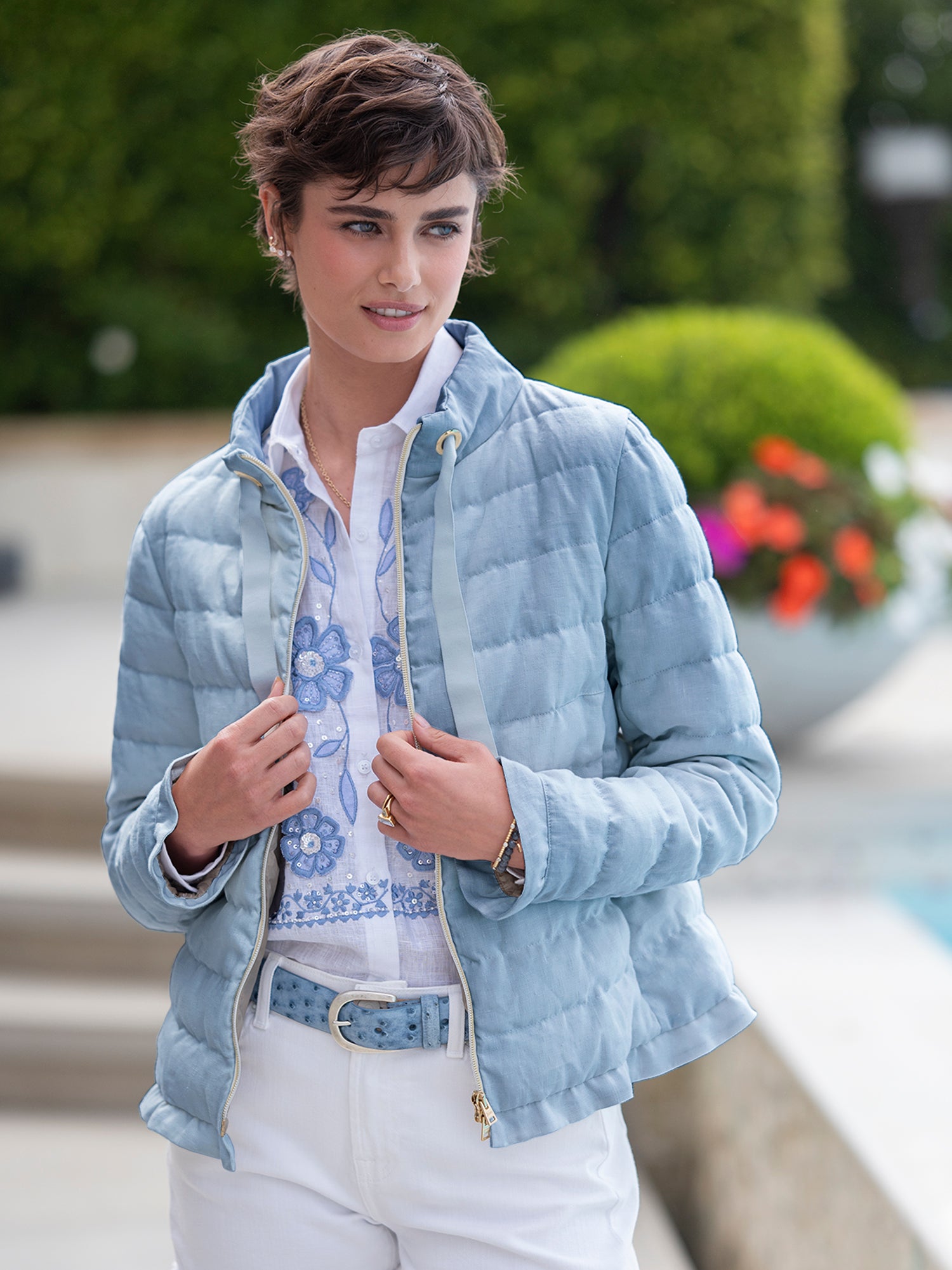 ジャケット・アウター rinmuguet frill ribbon down jacket muguet（ミュゲ）の「リボンダウンジャケット（ダウンジャケット