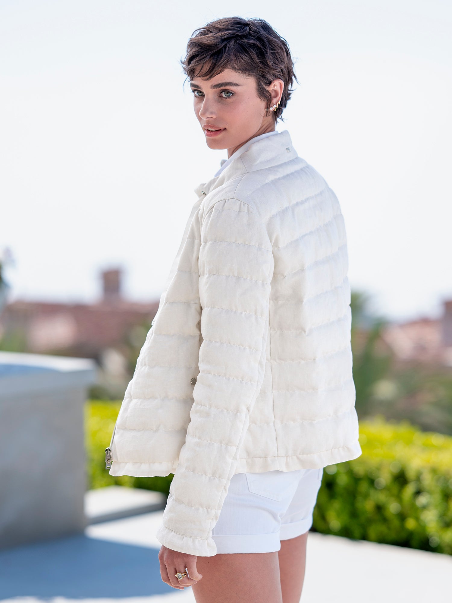Krista Linen Ruffle Down Jacket – Gorsuch