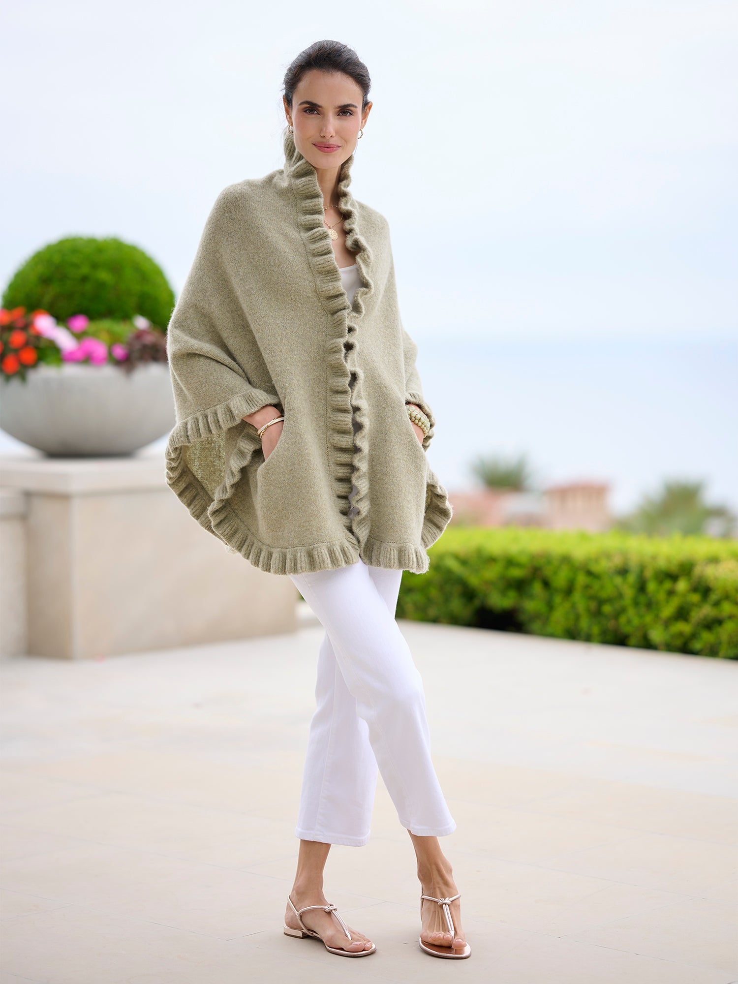 Philippa Ruffle Soft Wool Cape – Gorsuch