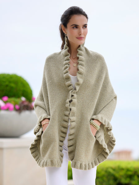 Philippa Ruffle Soft Wool Cape – Gorsuch