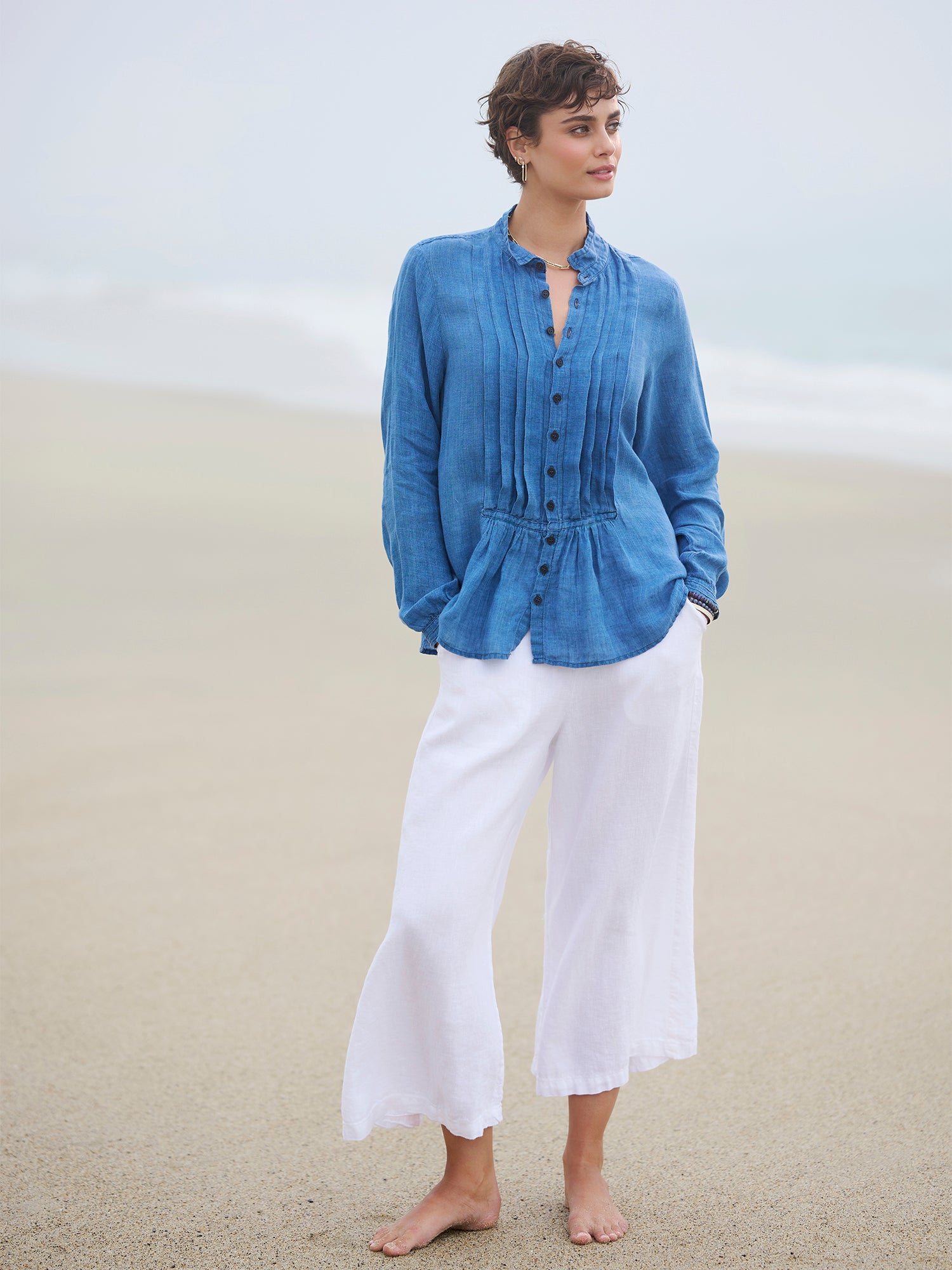 トップス LINEN WOOL SET UP Detailed Sewing Tutorial For A Beginner : Simple Linen Top