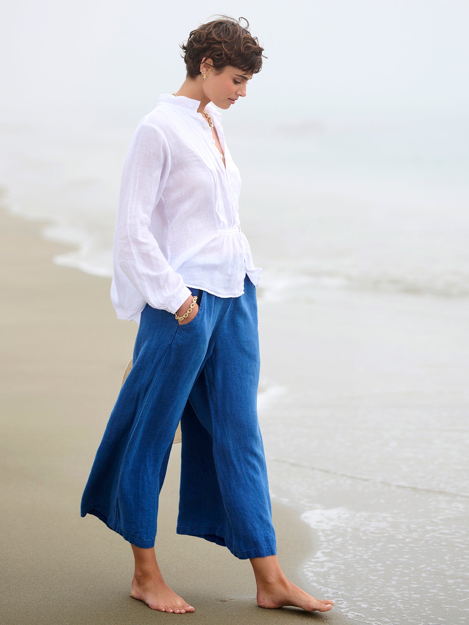 Glamb - Carson Cropped Pants ブルー Glamb - Carson Cropped Pants ブルー パンツ