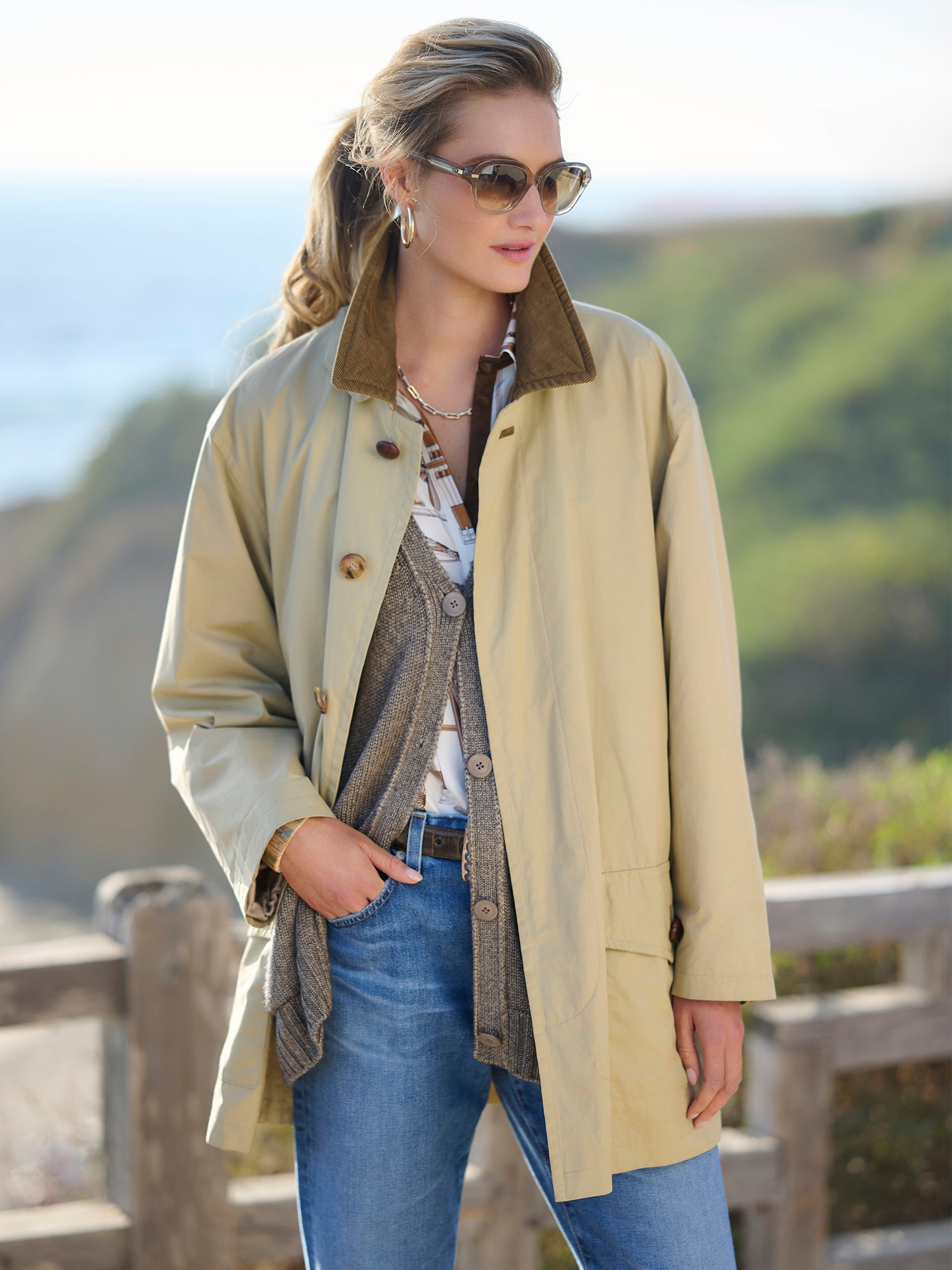 THE BARNNET sami eco-fur jacket-beige - メルカリ
