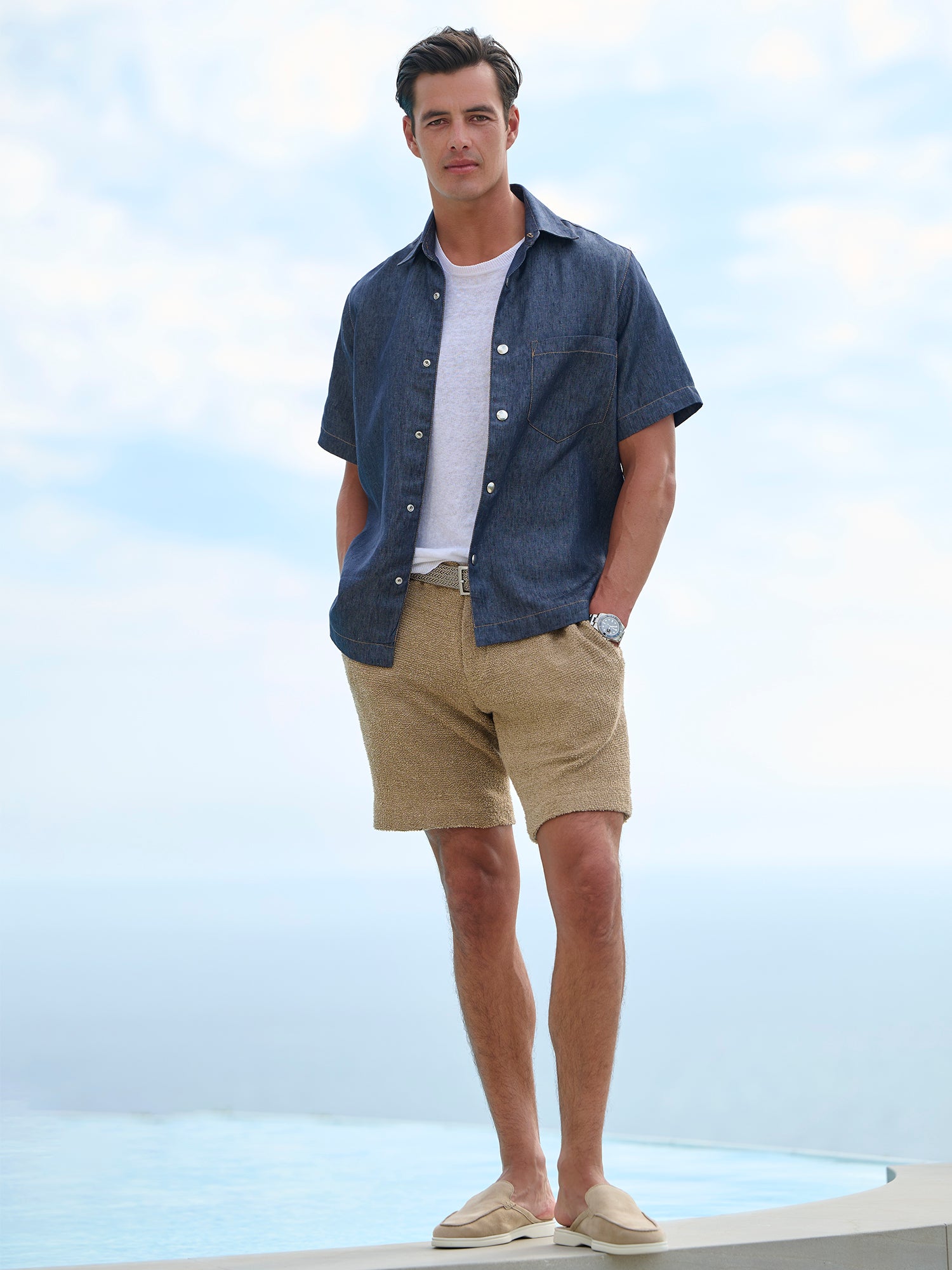 COMPACT DENIM SHIRTS サイズ1 Denim Linen Short Sleeve Shirt – Gorsuch