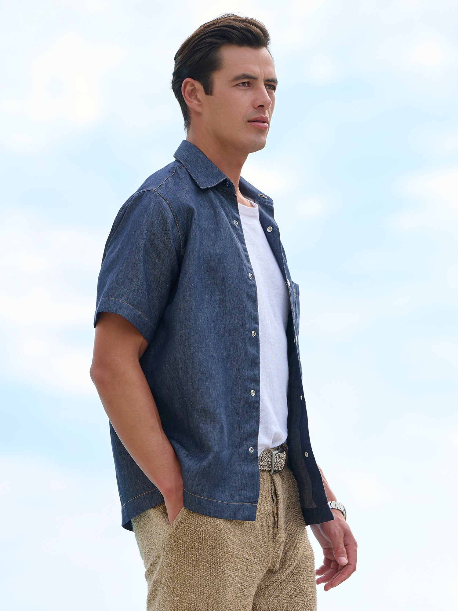 Denim Linen Short Sleeve Shirt – Gorsuch
