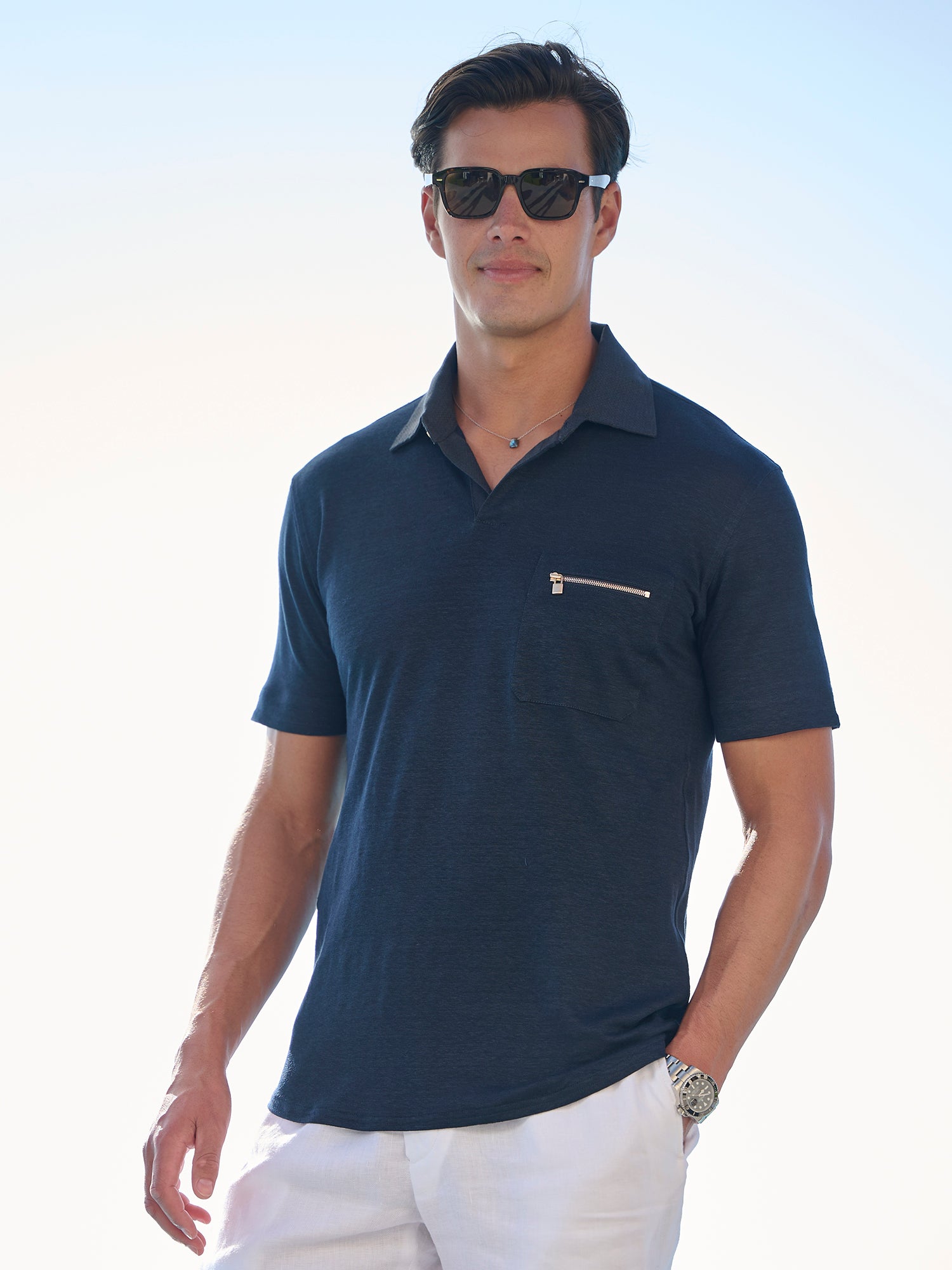 Linen Jersey Zip Polo – Gorsuch