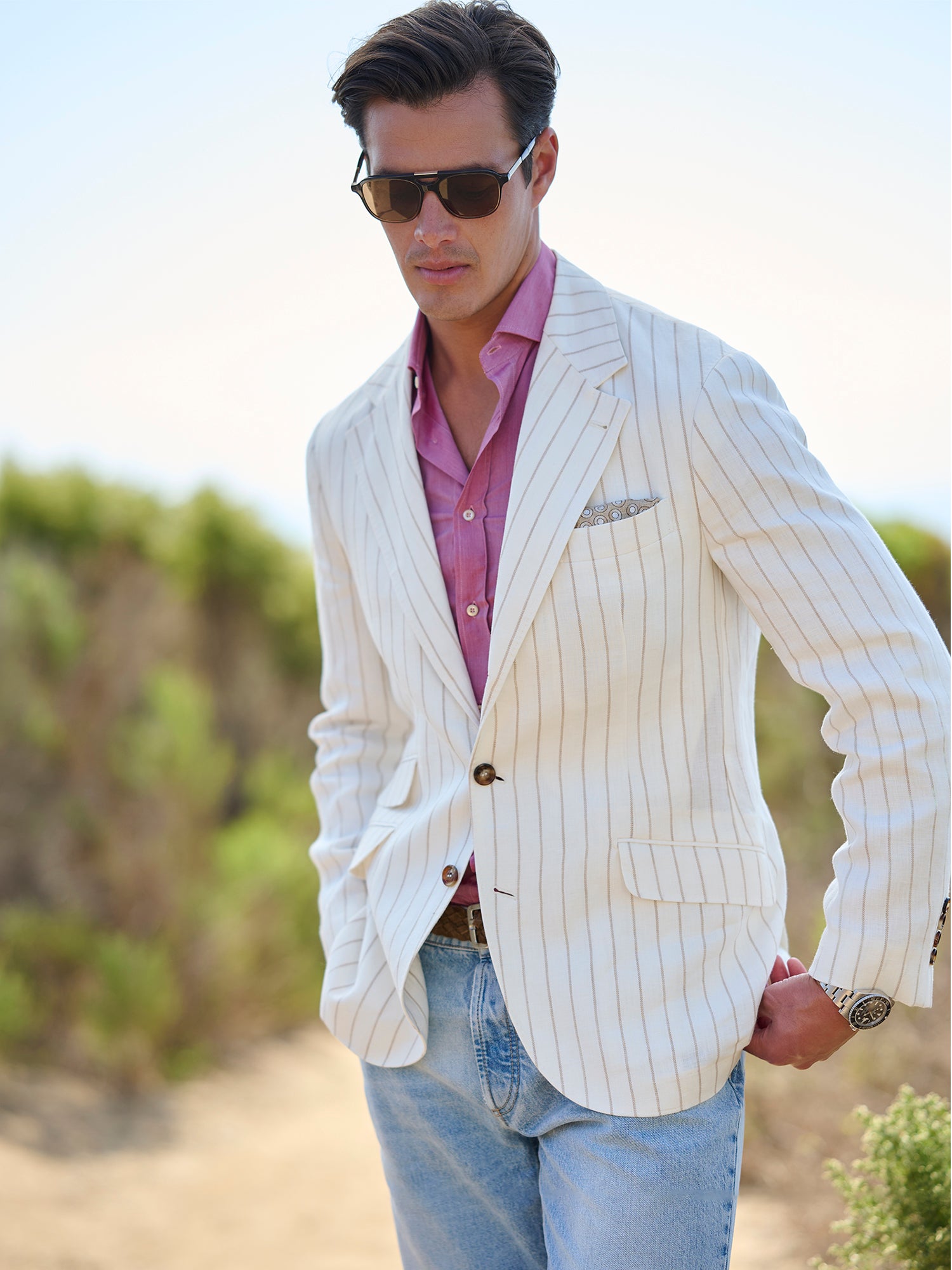 Pinstripe Linen Blazer – Gorsuch