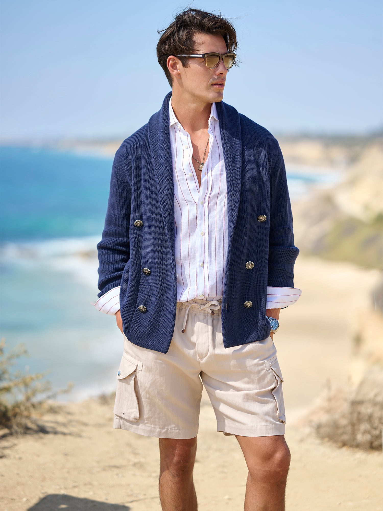 Rib-Knit Shawl Collar Cardigan – Gorsuch