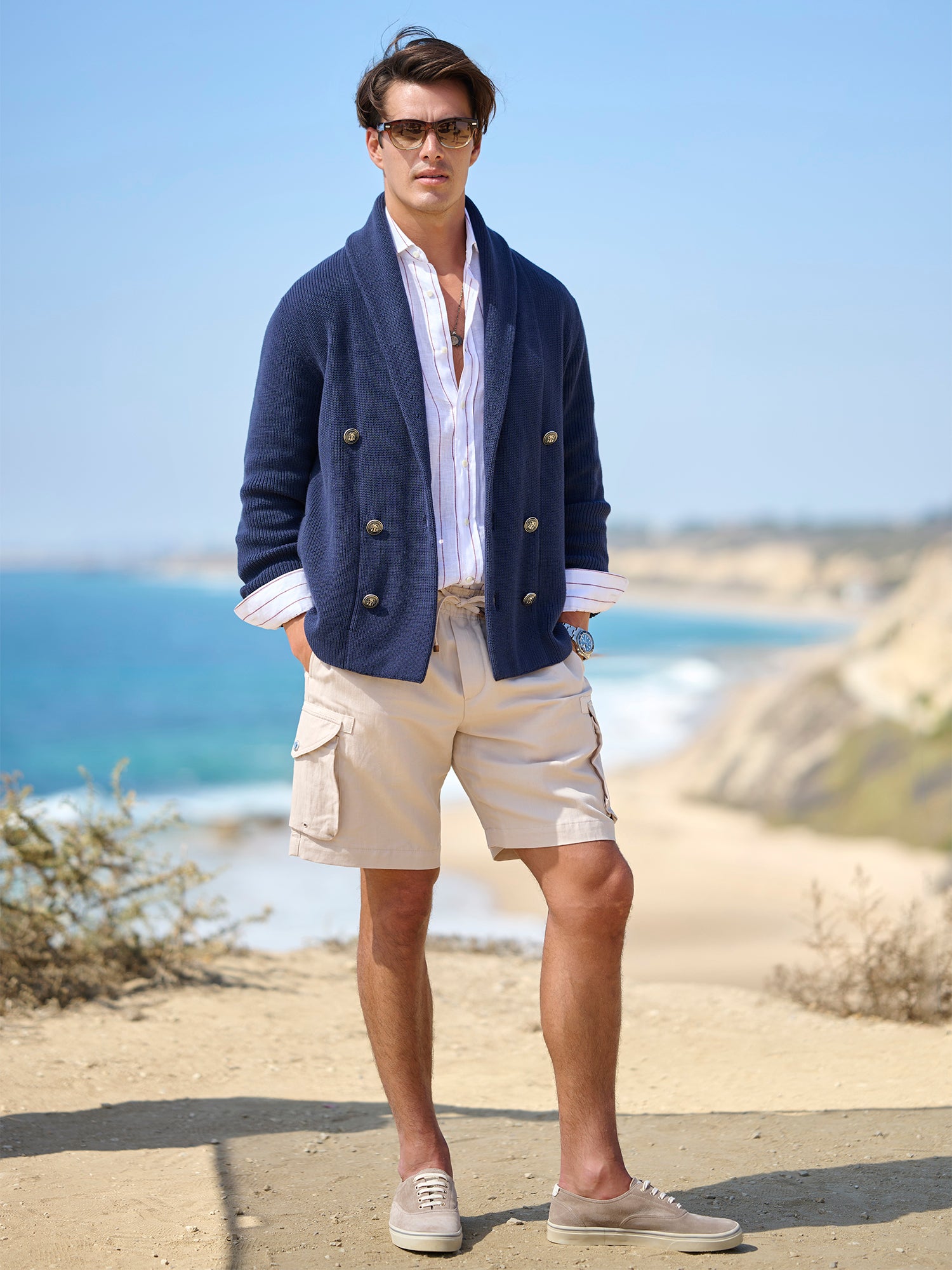 Rib-Knit Shawl Collar Cardigan – Gorsuch