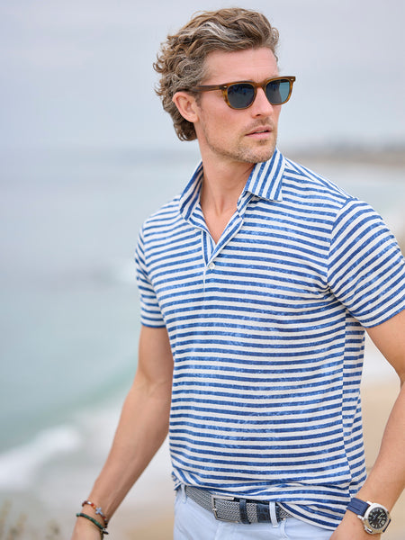 Linen Stripe Polo Shirt – Gorsuch