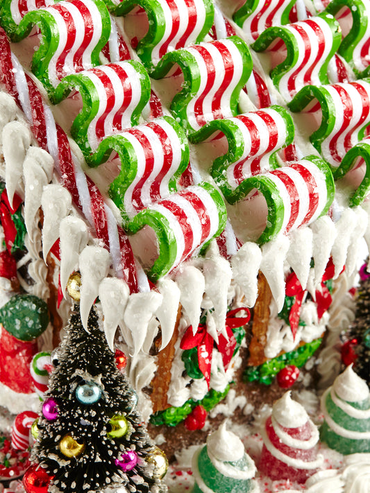 Green Ribbon Candy Gingerbread House
