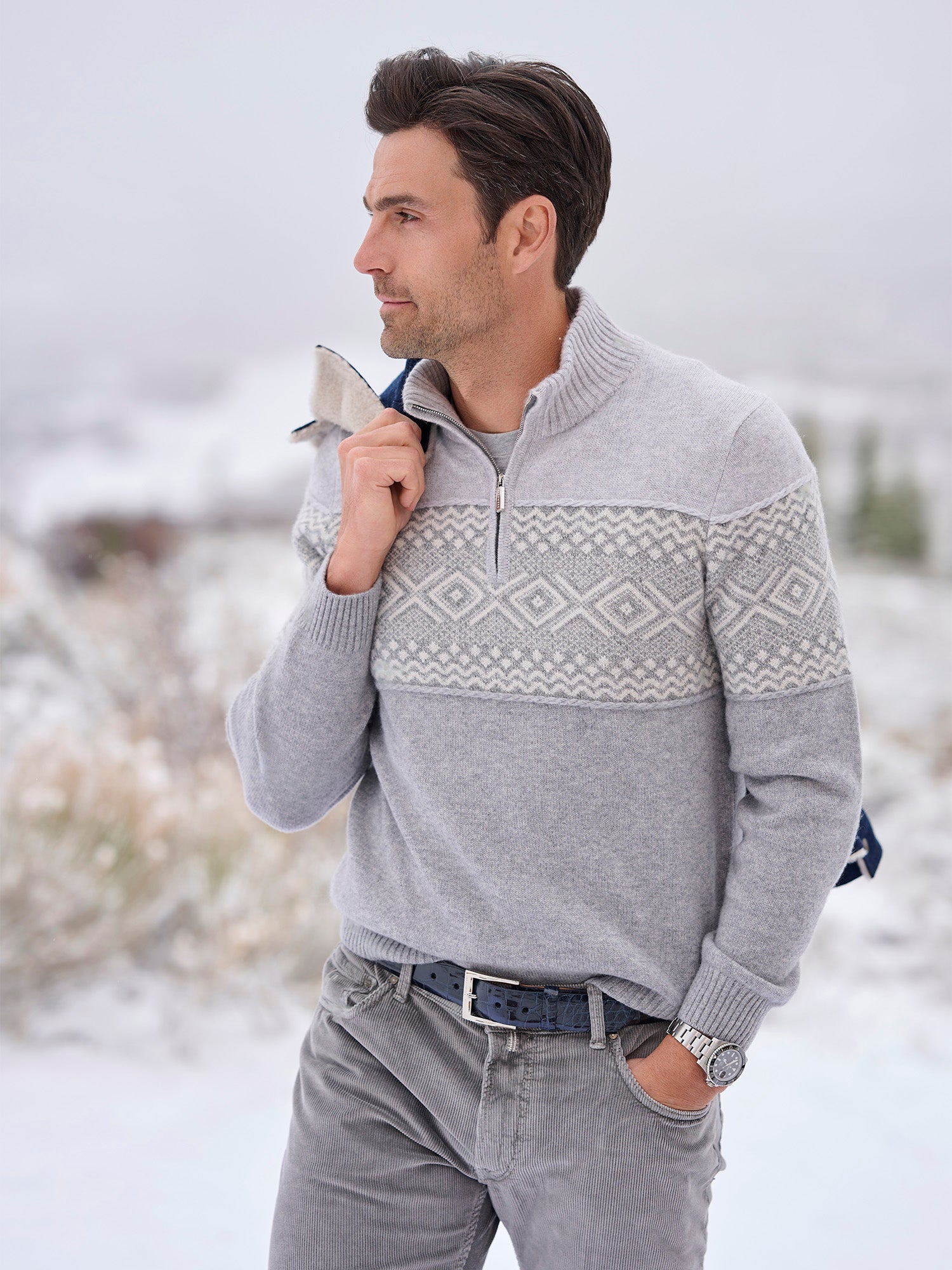 Nordic Quarter-Zip Cashmere Sweater – Gorsuch Nordic Quarter-Zip Cashmere Sweater – Gorsuch