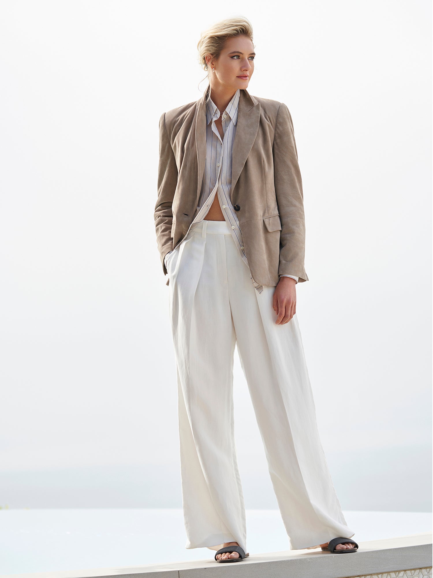 【★エレガント★】Brunello Cucinelli ☆ シルクブラウス レディース シルク＆コットンシャツ | Brunello Cucinelli