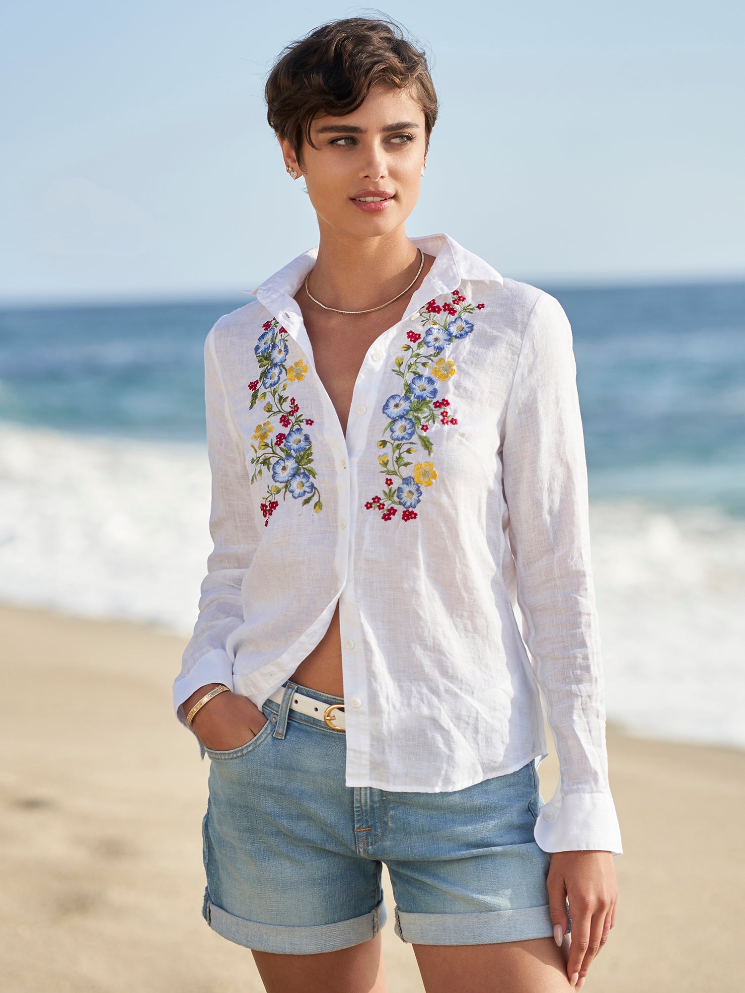 mlvince　embroidery check tweed shirt mlvince embroidery check tweed shirt Shirts - MLVINCE
