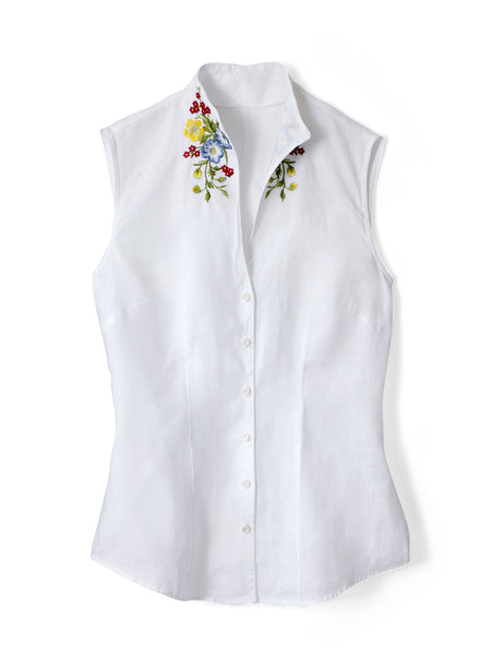 ユウミアリア EMBROIDERY SLEEVELESS T-SHIRT ＄