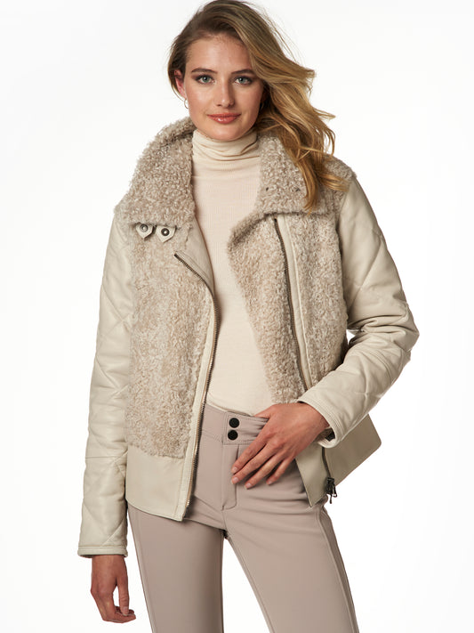Nayla Shearling Moto Ski Jacket
