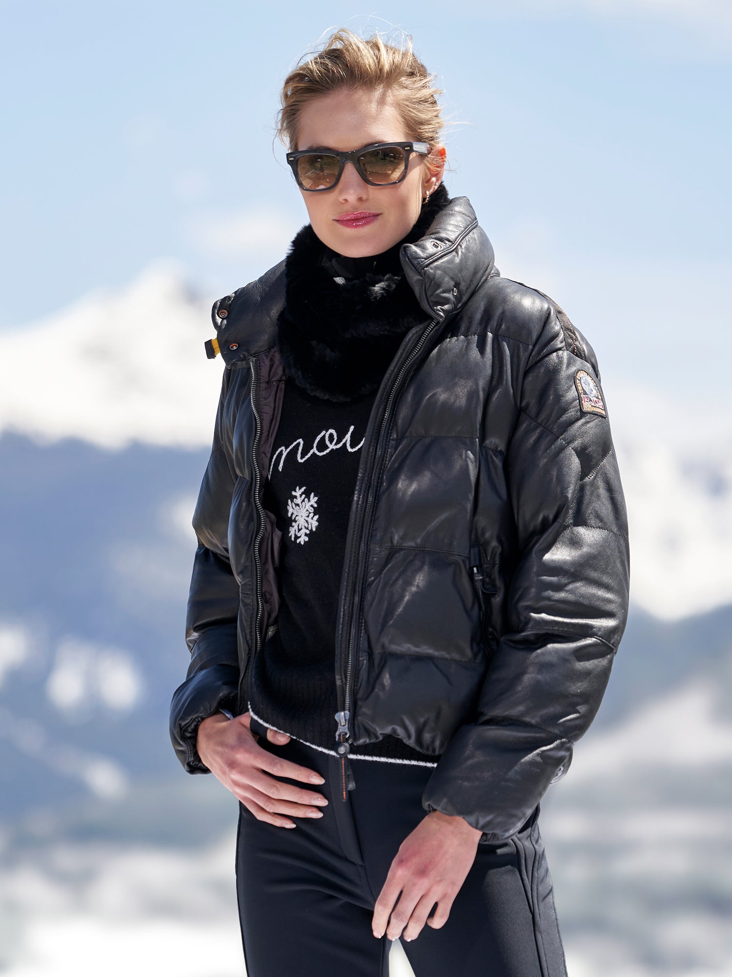 Pia Leather Ski Jacket
