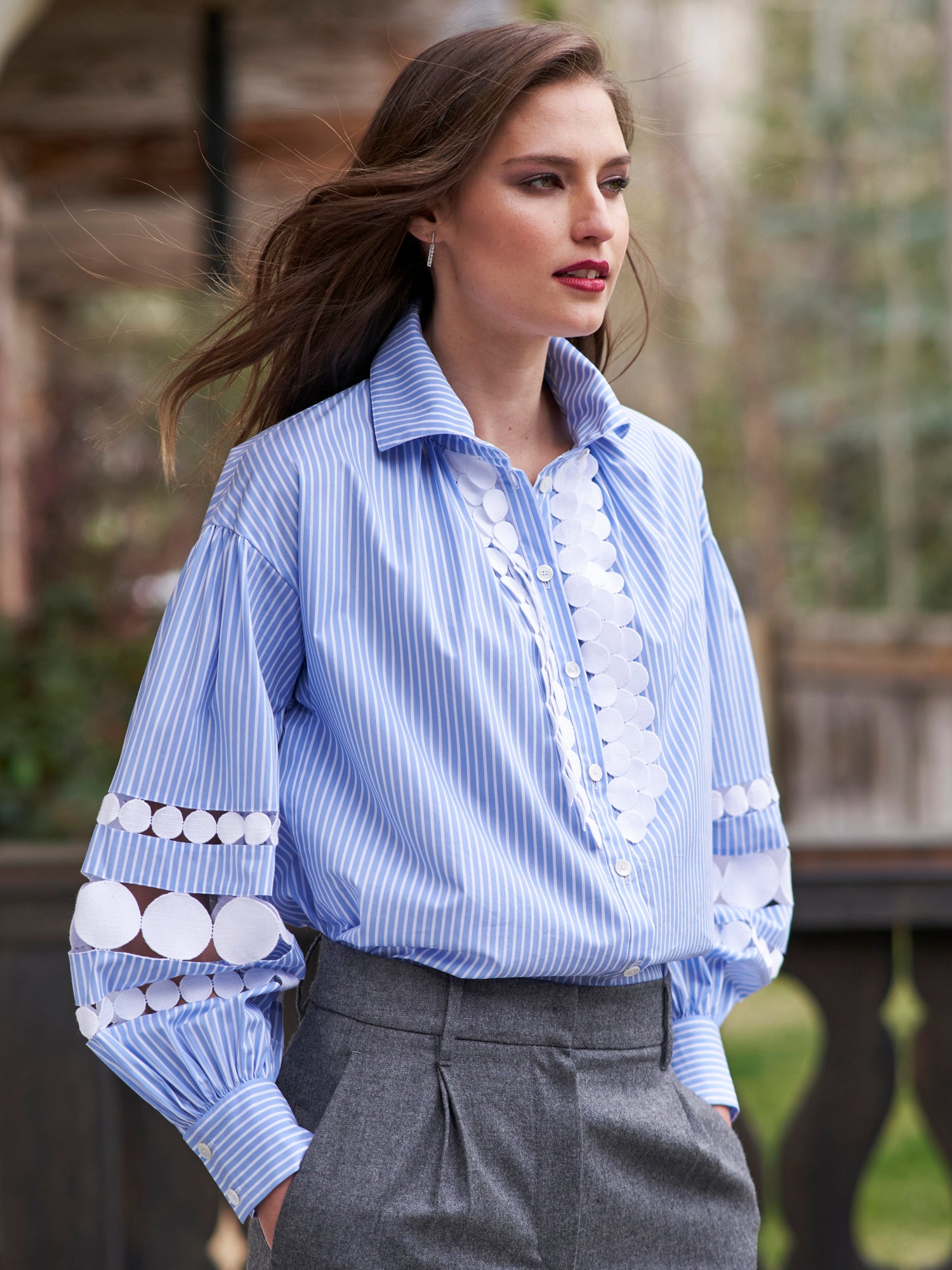 Malina Lace Stripe Shirt