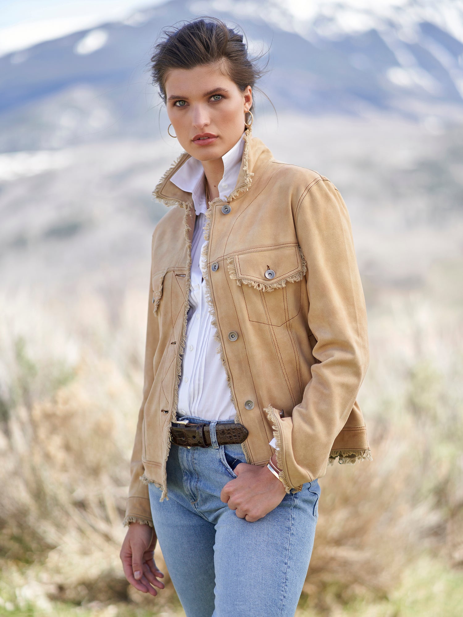 Natalie Waxed Suede Jean Jacket – Gorsuch