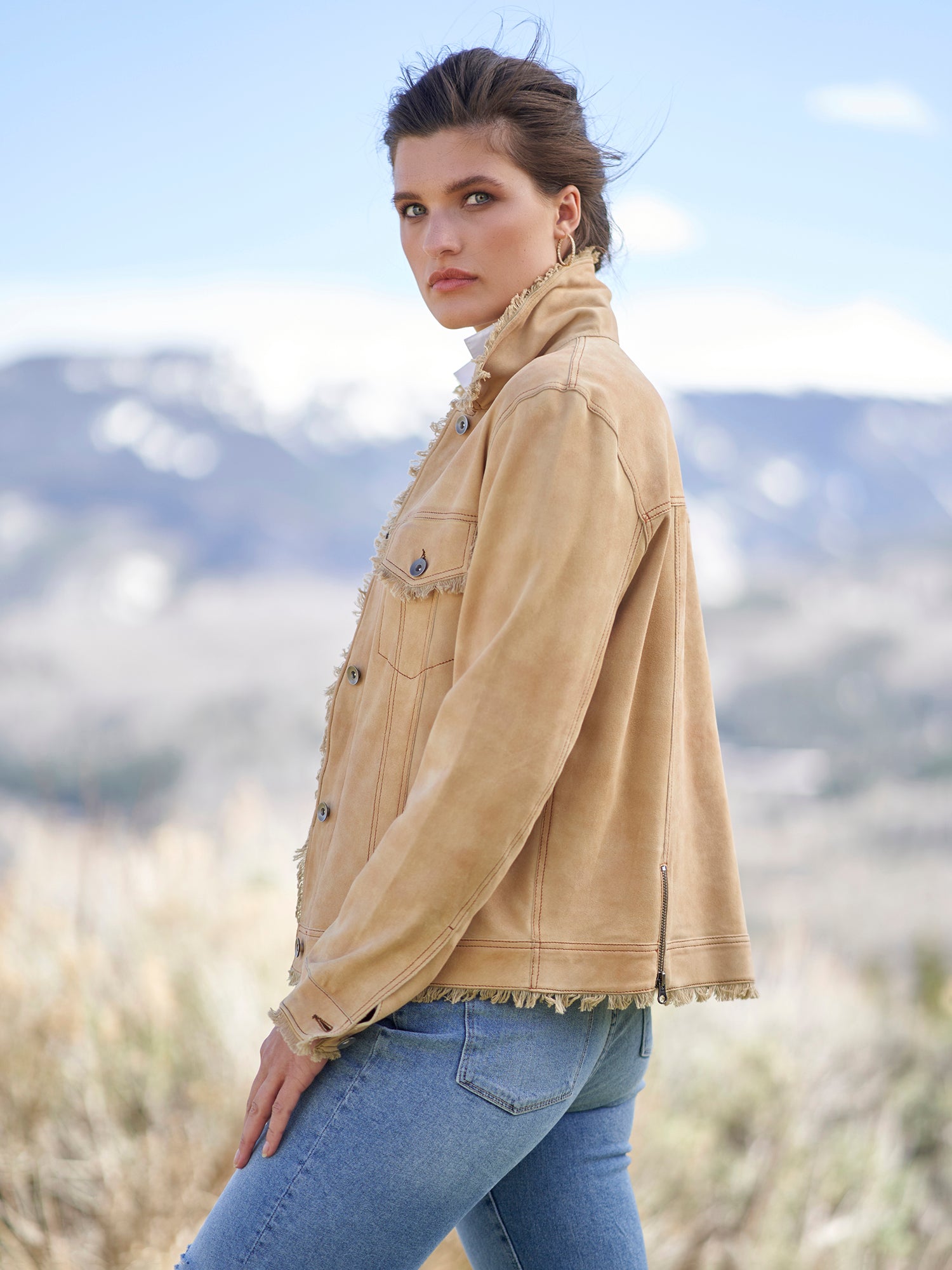 Natalie Waxed Suede Jean Jacket – Gorsuch