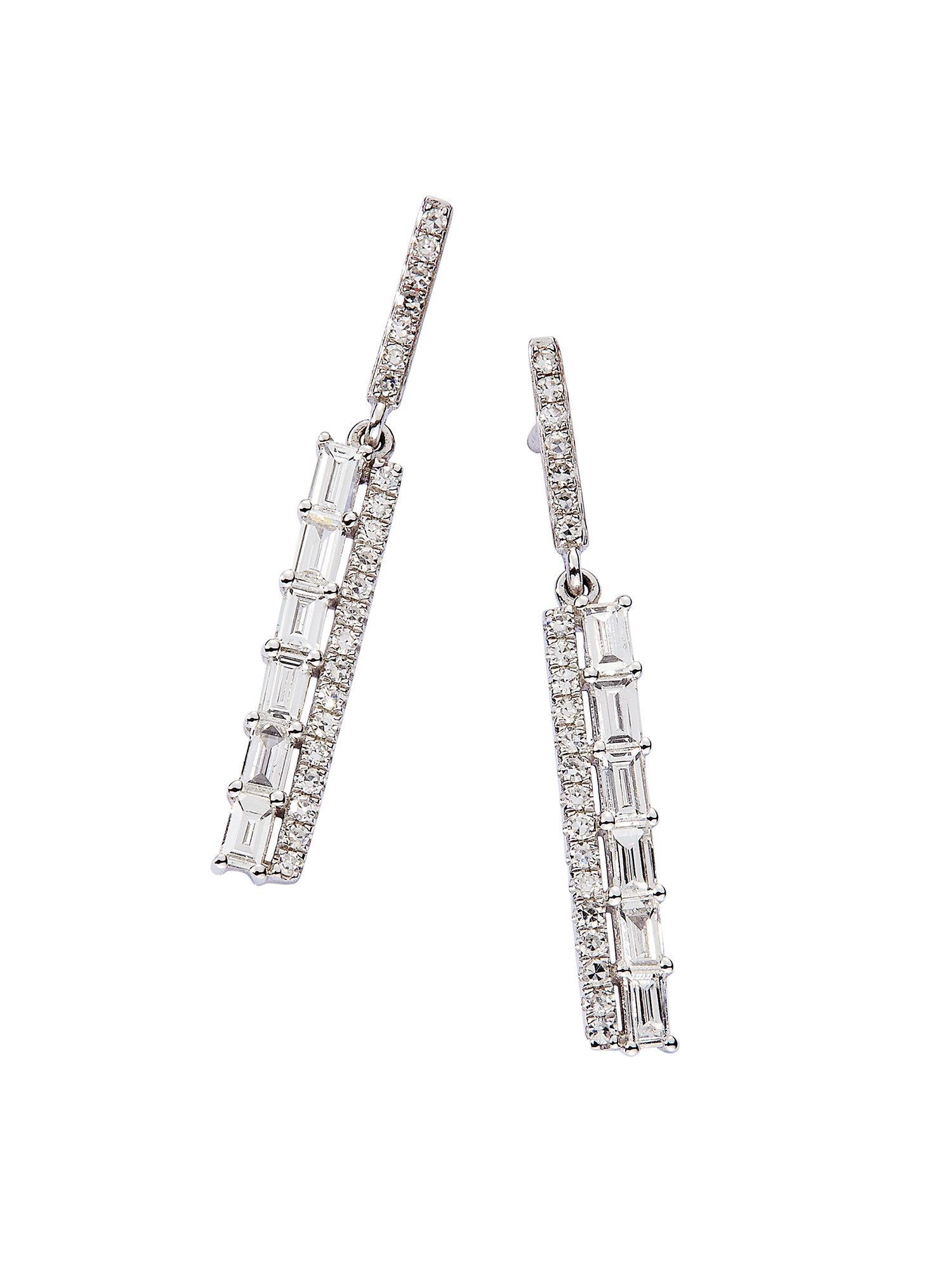 Diamond bar drop earrings Clearance