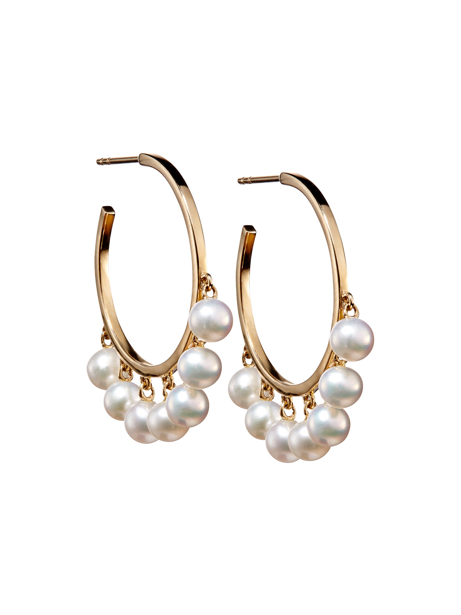 Statement Pearl Drop Huggie Hoop Earrings | Caitlyn Minimalist