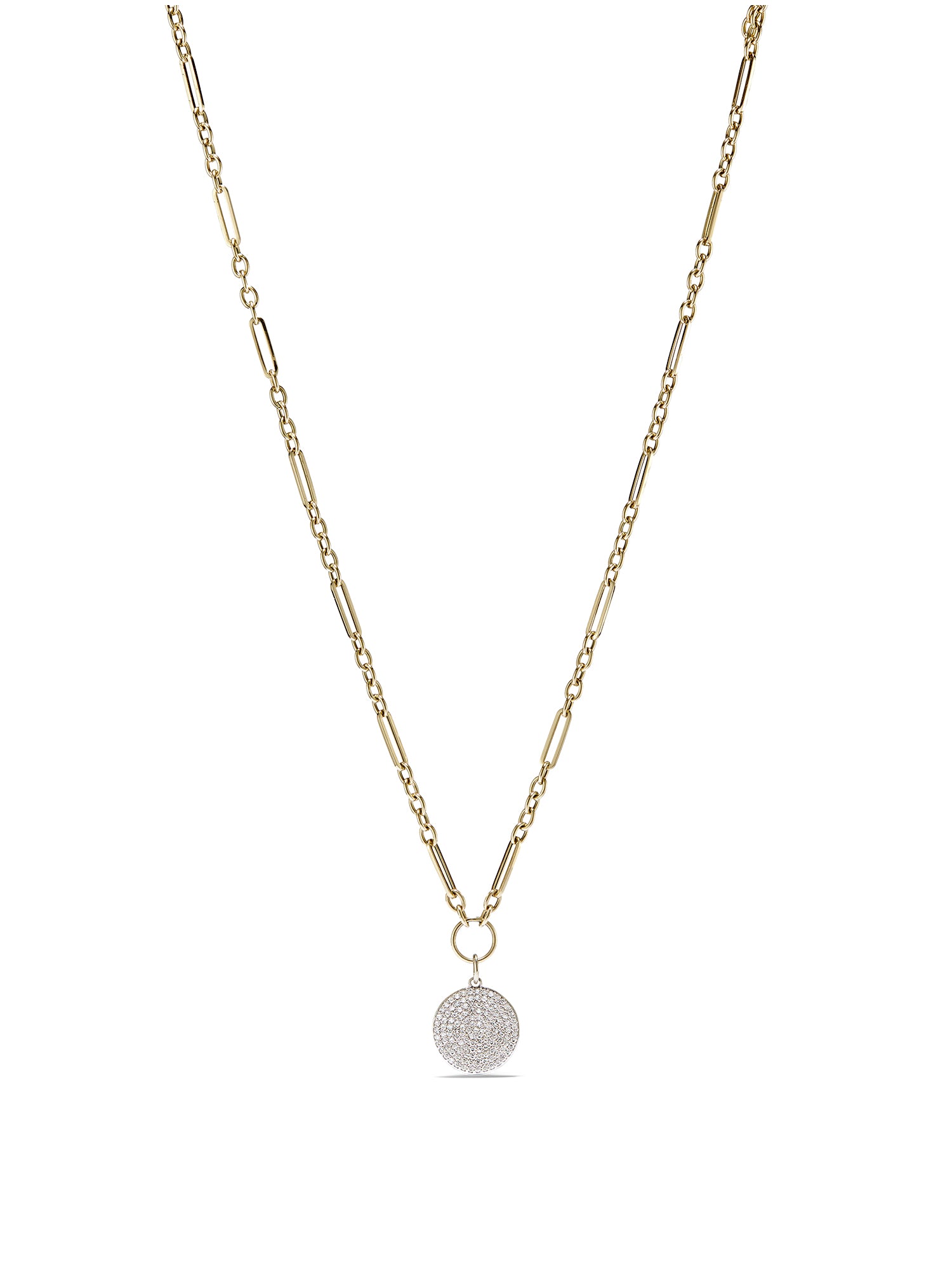 Xl Pavé Diamond Disc Necklace – Gorsuch