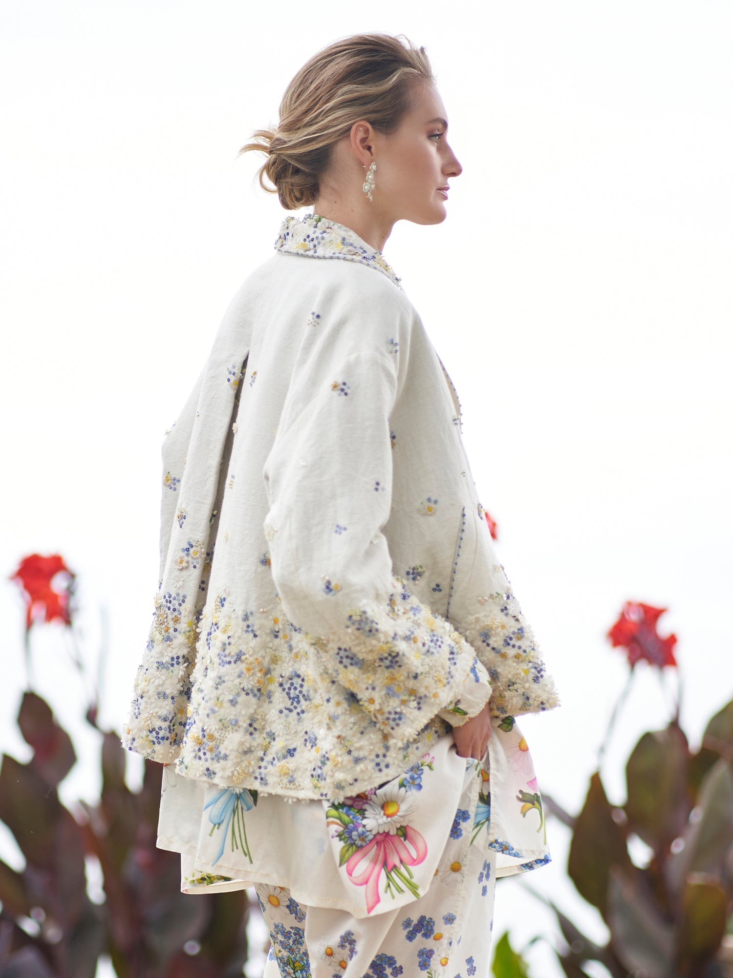 Cleo Beaded Linen Jacket