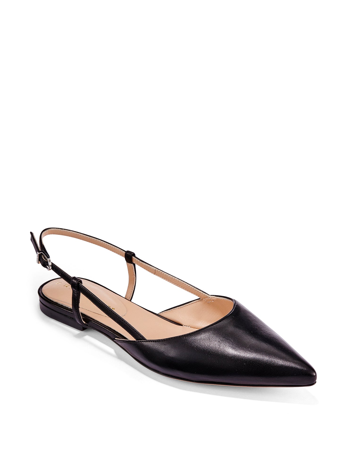 Leather slingback on sale flat shoes