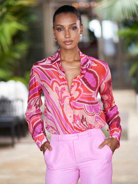 Gaby Paisley Wave Blouse