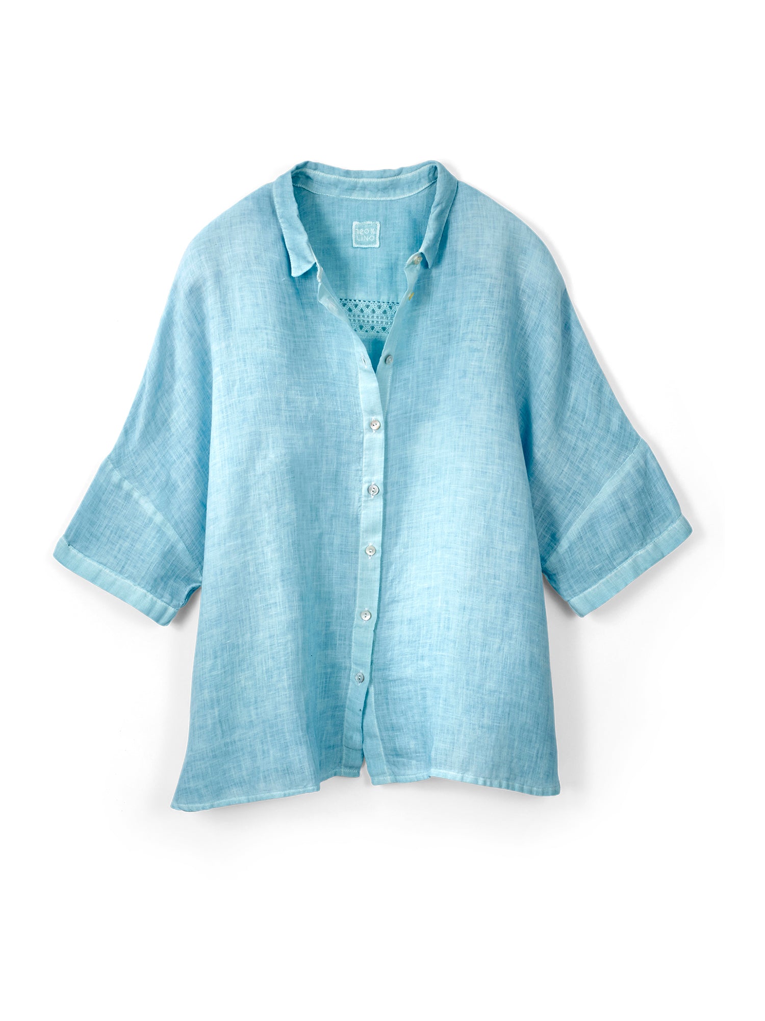 Ada Crochet Linen Camp Shirt