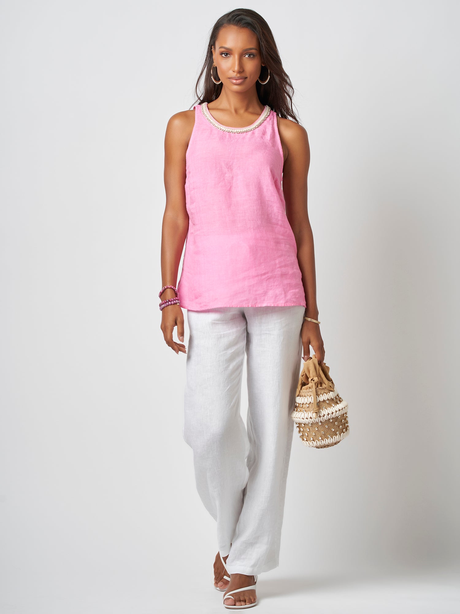 Alaya Jewel Sleeveless Linen Top – Gorsuch