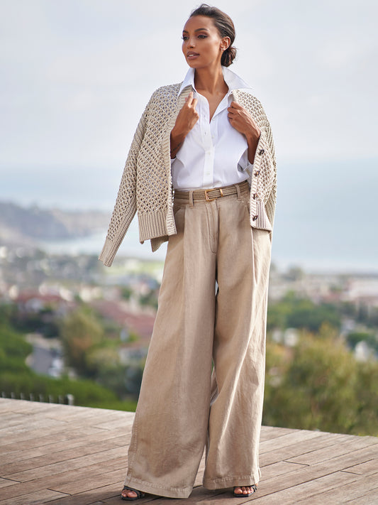 Cotton Open-Knit Cardigan