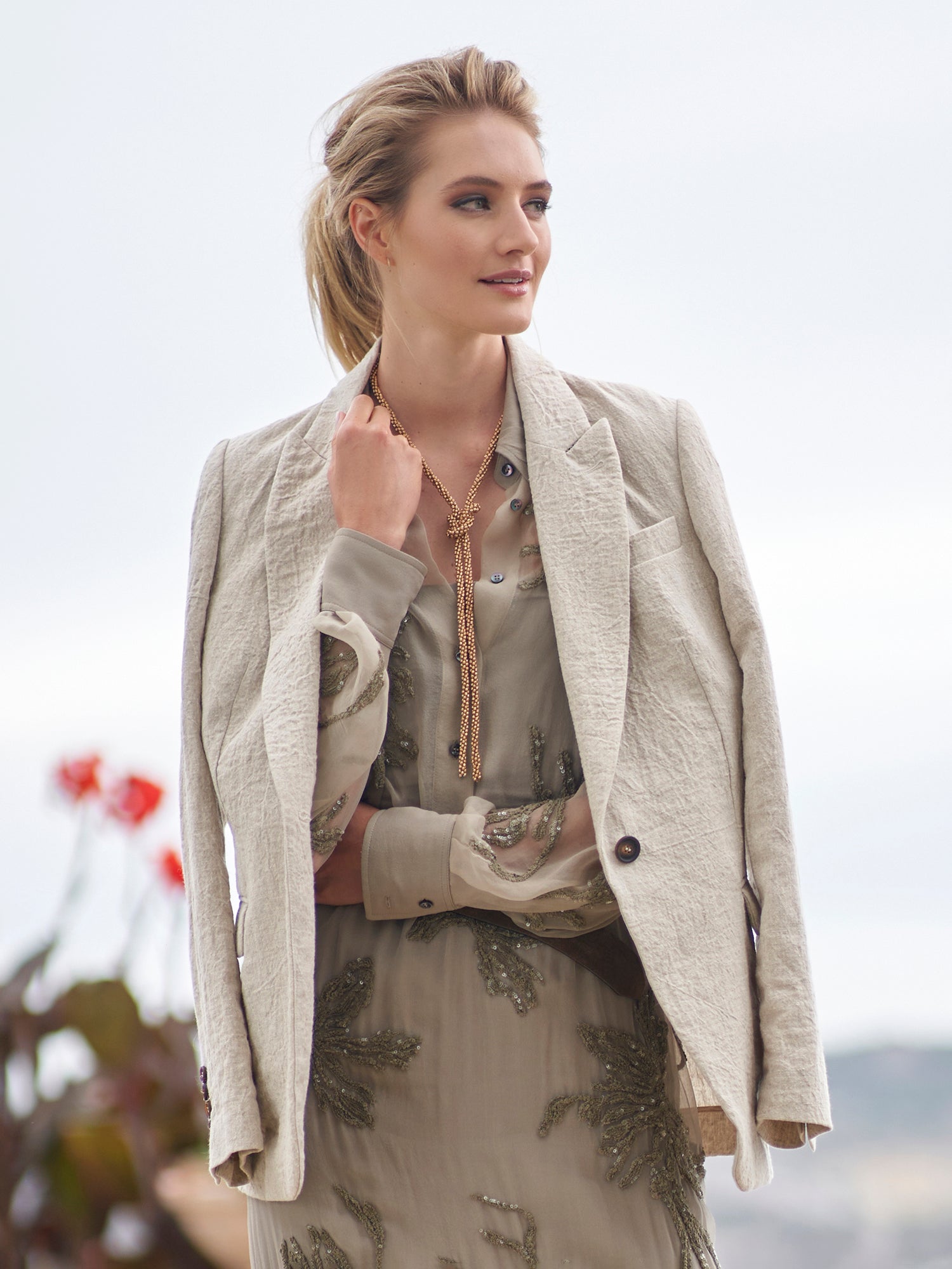 Cotton and Linen Blend Blazer