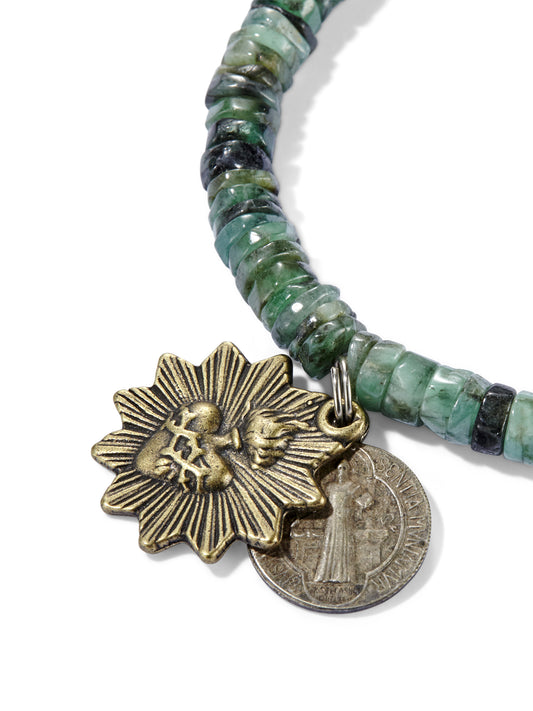 Emerald Heishi Icon Bracelet