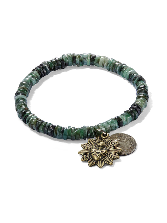 Emerald Heishi Icon Bracelet
