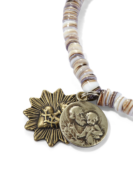 Natural Shell Heishi Icon Bracelet
