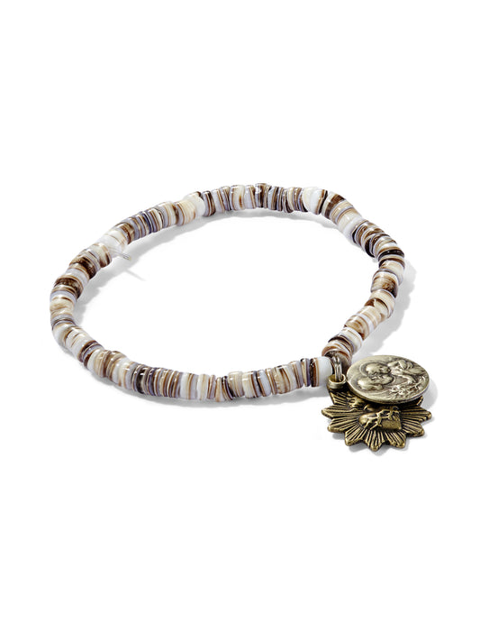 Natural Shell Heishi Icon Bracelet