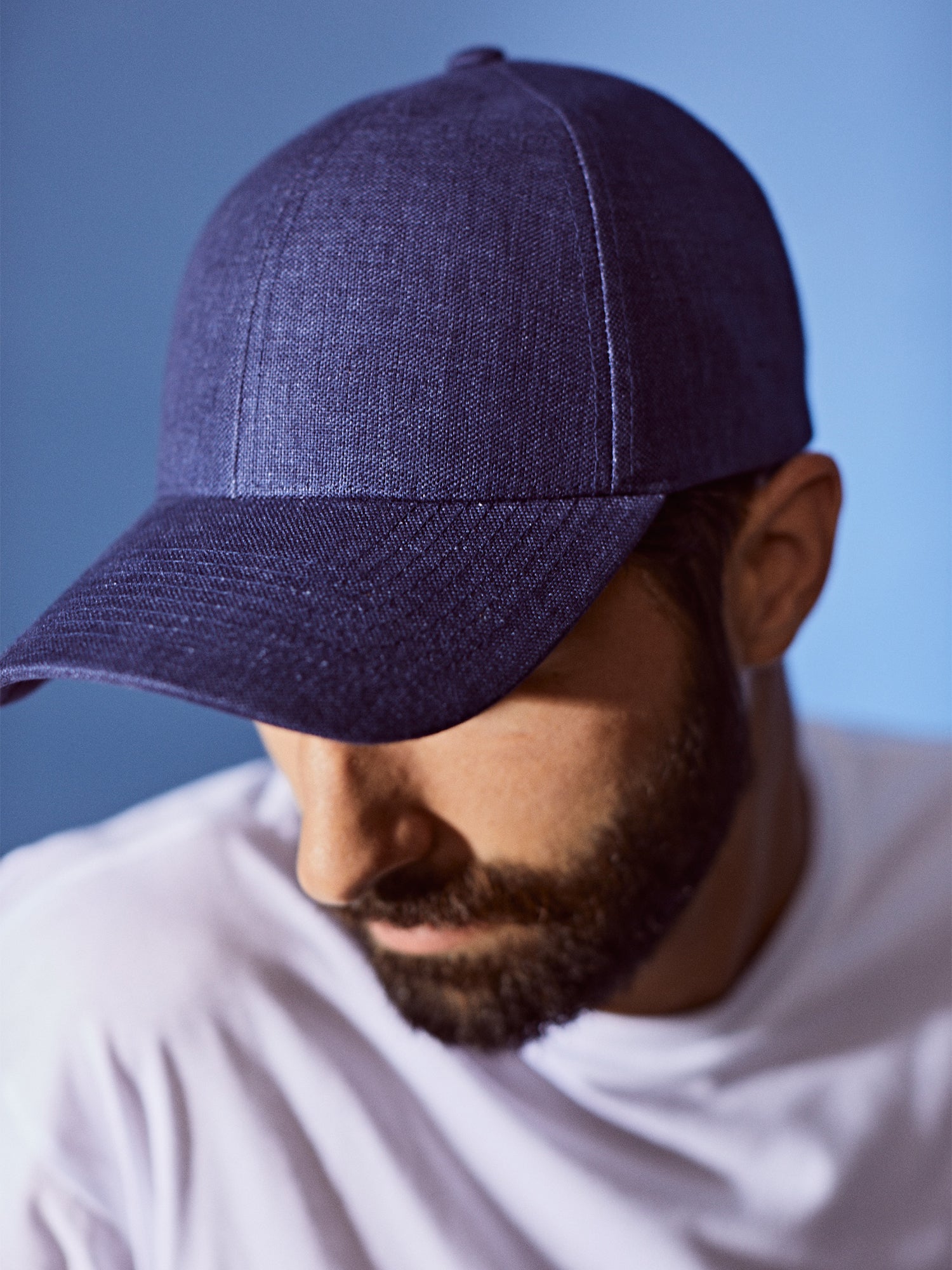 Blue Linen Cap Oxford