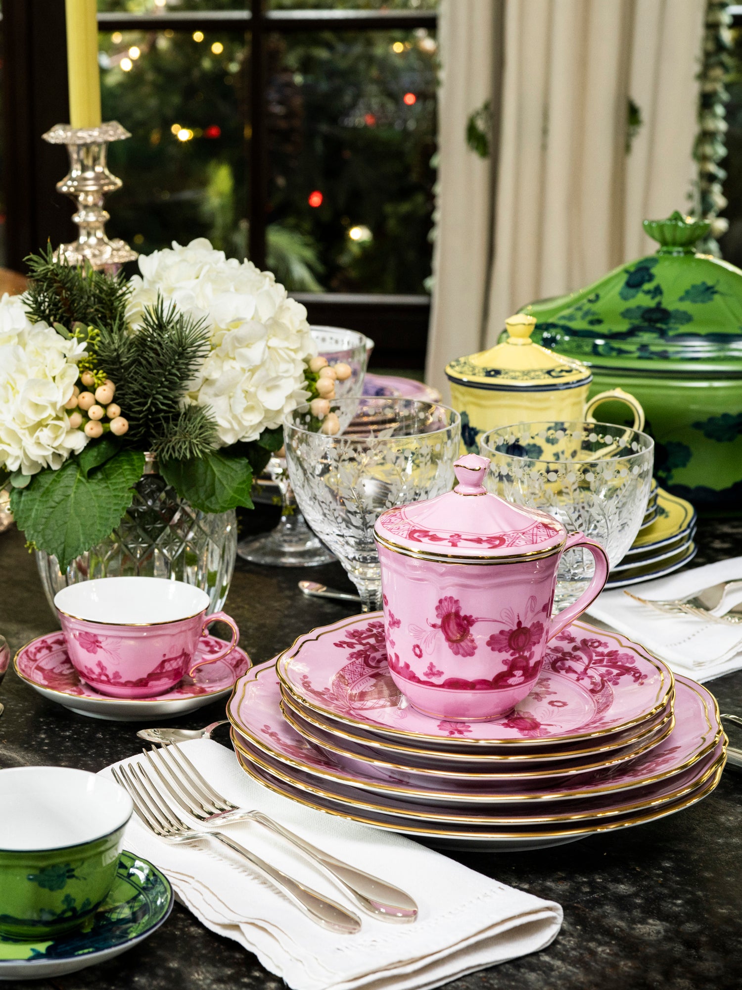 Richard Ginori 花柄食器セット、プレート４，カップ４ Oriente Italiano Dinner Plate – Gorsuch