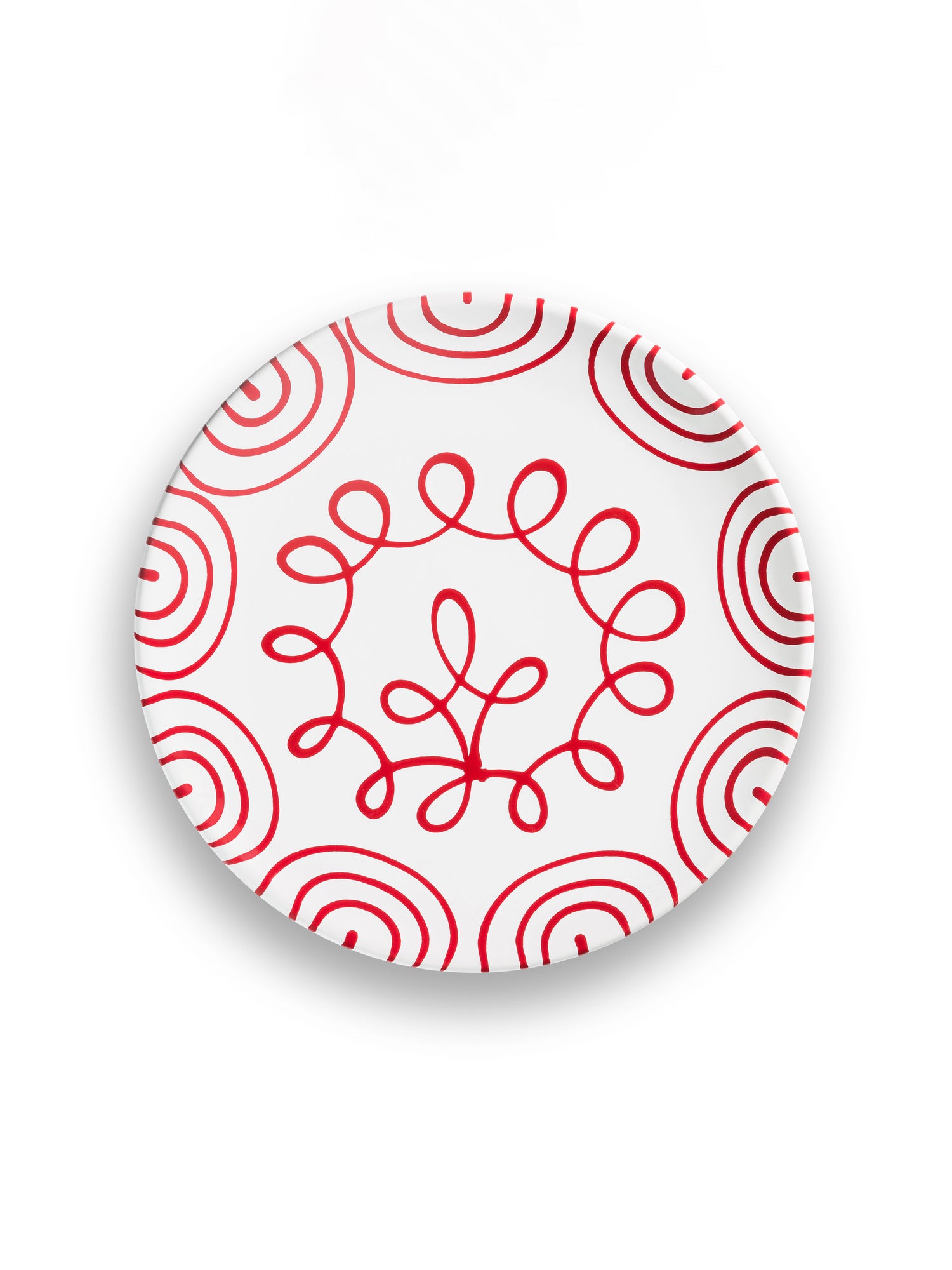 Red Swirl Salad Plate