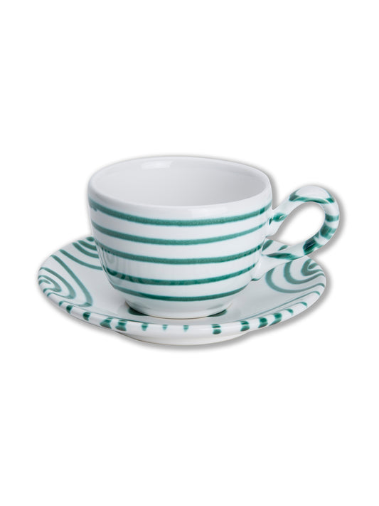 Green Swirl Cup And Saucer