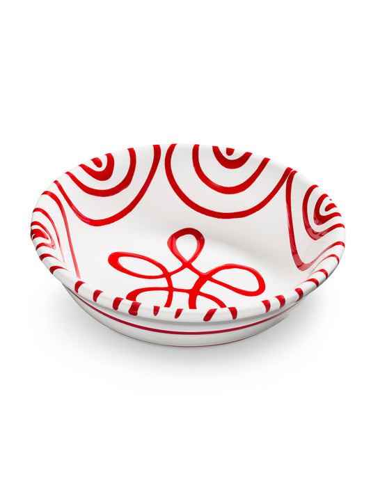 Red Swirl Cereal Bowl