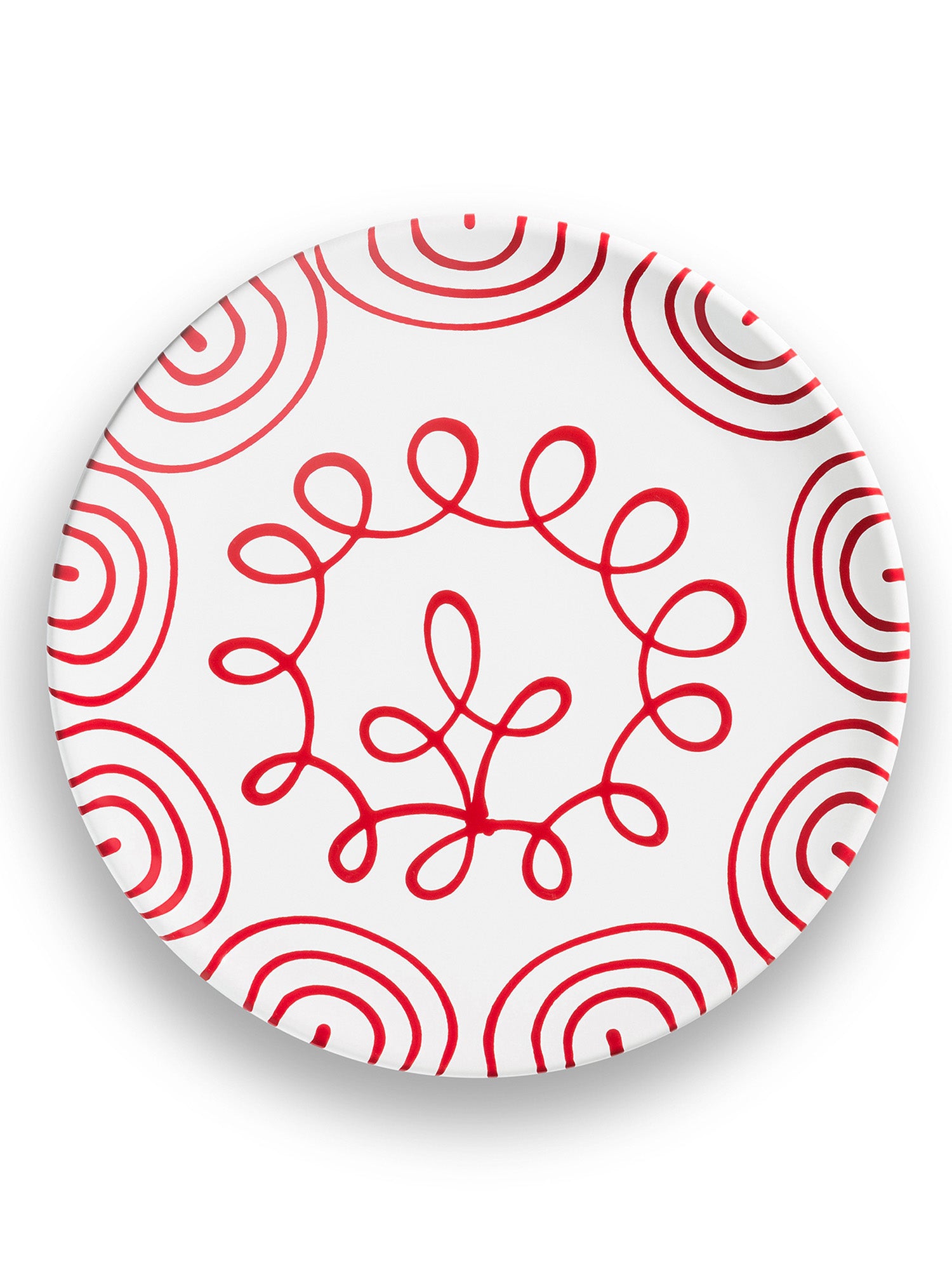 Red Swirl Buffet Plate