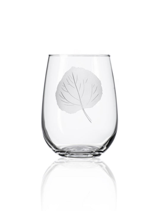 Aspen Leaf Stemless Wine Tumbler
