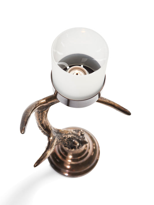 Pewter Stag Torchiere Lamp